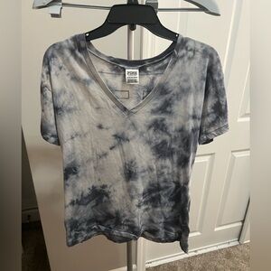 Victoria Secret Gray Tie Dye Short Sleeve T Shirt Size XS NWOT